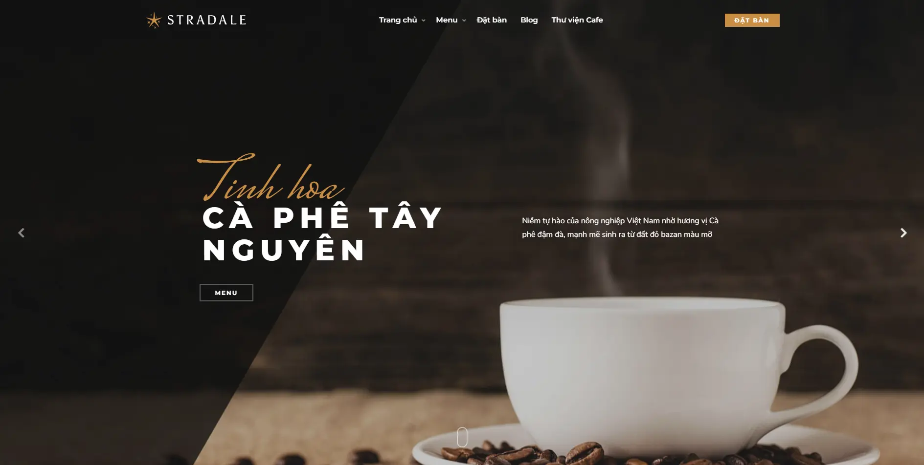 Giao diện website nhà hàng và quán cafe do SID Corp thiết kế